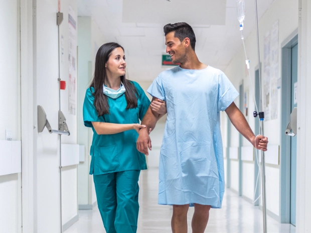 Patient recovering quickly after spine procedure
